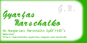 gyarfas marschalko business card